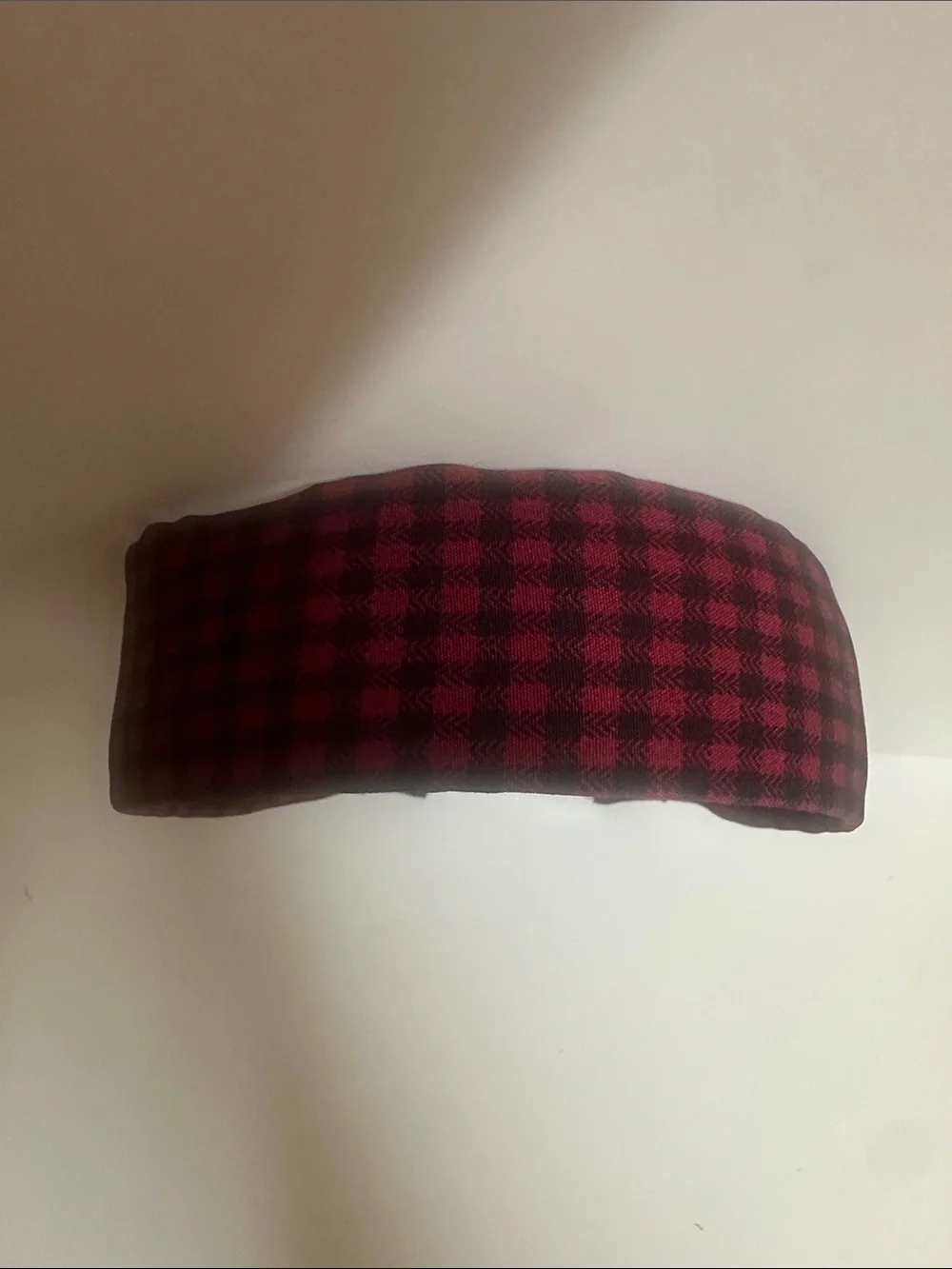 Plaid Headband in Burgundy and Black